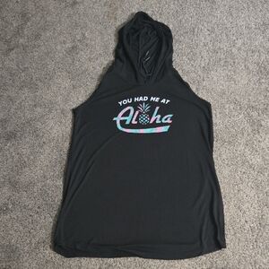 Black Sleeveless Hooded Dress